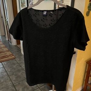 GAP Women's Elegant Black Short Sleeve Top